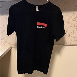 “Cowboys” Black Tee with Red Detail